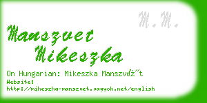manszvet mikeszka business card